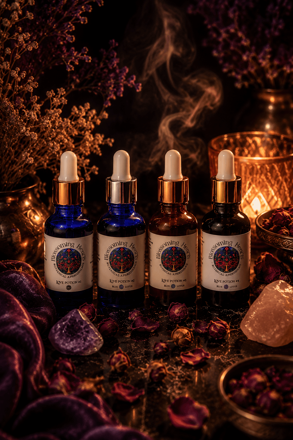 Blossoming Hearts winter special — Love Potions #1 to #4.