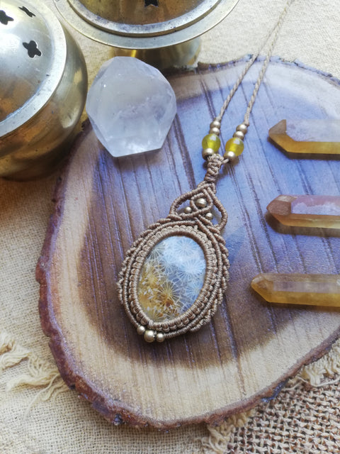 Fossil Coral Pendant Necklace by Autumn Essence